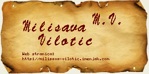 Milisava Vilotić vizit kartica